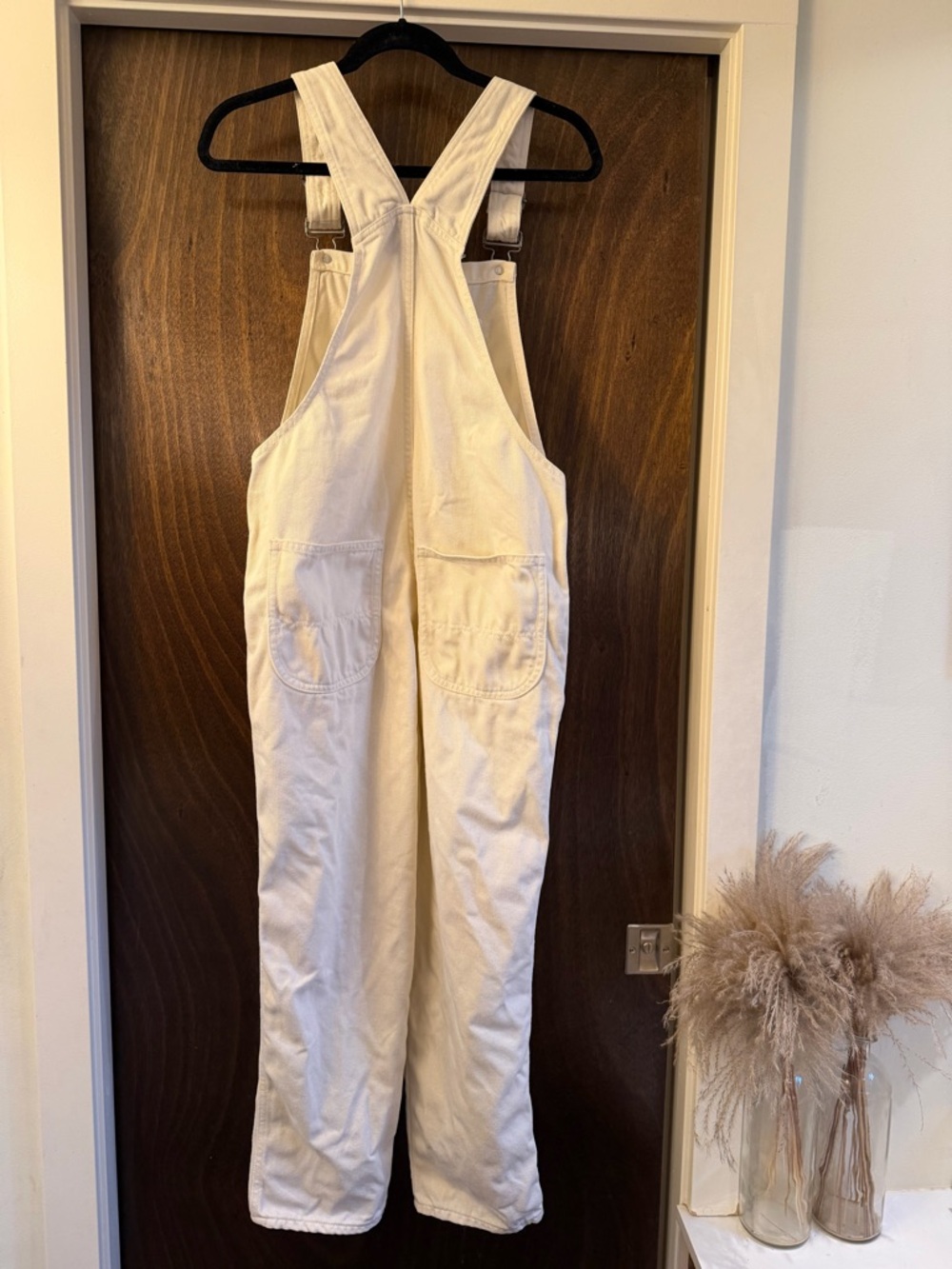 Reformation, Smith Style, Ivory Denim Overalls, Size 4 - Picture 8 of 16